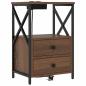 Preview: Nachttisch 2 stk. Braun Eichen-Optik 40 x 31 x 60 cm