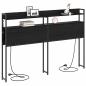Preview: Stauraum-Kopfteil mit Regal Schwarze Eiche 140 cm Holzwerkstoff