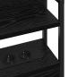 Preview: Stauraum-Kopfteil mit Regal Schwarze Eiche 140 cm Holzwerkstoff