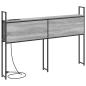 Preview: Stauraum-Kopfteil mit Kopfteil Grau Sonoma 120 cm Holzwerkstoff