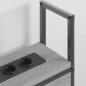 Preview: Kopfteil mit Stauraum mit Ladestation Grau Sonoma Holzwerkstoff