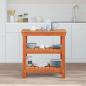 Preview: ARDEBO.de - Werkbank Wachsbraun 78.5 x 50 x 80 cm Massivholz Kiefer