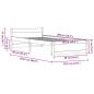 Preview: Bettgestell Wachsbraun 90 x 200 cm Massivholz Kiefer