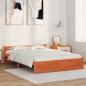 Preview: Bettgestell Wachsbraun 160 x 200 cm Massivholz Kiefer