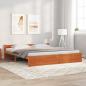 Preview: ARDEBO.de - Bettgestell Wachsbraun 180 x 200 cm Massivholz Kiefer