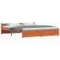 Preview: Bettgestell Wachsbraun 200 x 200 cm Massivholz Kiefer