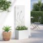 Preview: ARDEBO.de - Blumentopf mit dekorativem Paneel Weiß 50 x 140 cm