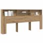 Preview: Kopfteil Schrank Eiche handwerklich 220 x 19 x 101.5 cm