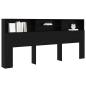 Preview: Kopfteil Schrank mit Regal Schwarze Eiche 220 x 19 x 101.5 cm