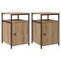 Preview: Nachttisch 2 pcs Eiche handwerklich Holzwerkstoff