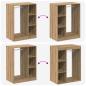 Preview: Kleiderschrank mit Regal Eiche handwerklich 77 x 48 x 102 cm