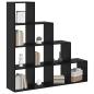 Preview: Raumteiler Bücherregal Schwarze Eiche 131,5 x 29 x 131,5 cm