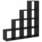 Preview: Raumteiler Bücherregal Schwarze Eiche 131,5 x 29 x 131,5 cm
