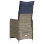 Preview: Gartenstühle Verstellbar 2 Stk. mit Kissen Grau Poly Rattan