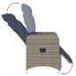 Preview: Gartenstühle Verstellbar 2 Stk. mit Tisch Grau Poly Rattan