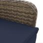Preview: Gartenstühle Verstellbar 2 Stk. mit Tisch Grau Poly Rattan