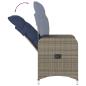 Preview: Gartensessel Verstellbar mit Kissen Grau Poly Rattan