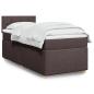 Preview: ARDEBO.de - Boxspringbett mit Matratze Dunkelbraun 80x200 cm Stoff