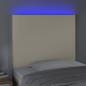 Preview: LED Kopfteil Creme 80x5x118/128 cm Kunstleder