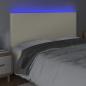 Preview: LED Kopfteil Creme 160x5x118/128 cm Kunstleder