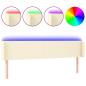 Preview: LED Kopfteil Creme 163x16x78/88 cm Kunstleder
