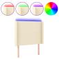 Preview: LED Kopfteil Creme 83x16x118/128 cm Kunstleder