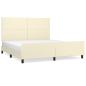 Preview: Bettgestell mit Kopfteil Creme 160x200 cm Kunstleder