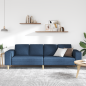 Preview: Sofa Set Blau Stoff