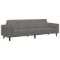 Preview: Stoffsofa mit Kissen Hellgrau 208 cm Cordstoff