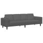 Preview: Stoffsofa mit Kissen Dunkelgrau Cordstoff