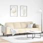 Preview: ARDEBO.de - Stoffsofa mit Kissen Creme 208 cm Cordstoff