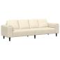 Preview: Stoffsofa mit Kissen Creme 208 cm Cordstoff