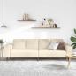 Preview: Stoffsofa mit Kissen Creme 208 cm Cordstoff