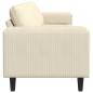 Preview: Stoffsofa mit Kissen Creme 208 cm Cordstoff