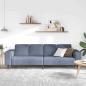 Preview: Stoffsofa mit Kissen Blau 208 cm Cordstoff