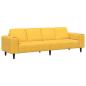 Preview: Stoffsofa mit Kissen Helles Gelb Cordstoff
