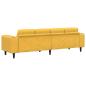 Preview: Stoffsofa mit Kissen Helles Gelb Cordstoff