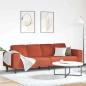 Preview: ARDEBO.de - Stoffsofa mit Kissen Rot-Orange Cordstoff