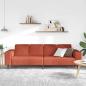 Preview: Stoffsofa mit Kissen Rot-Orange Cordstoff