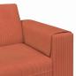 Preview: Stoffsofa mit Kissen Rot-Orange Cordstoff