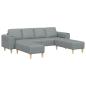 Preview: Sofa Set 3 pcs Hellgrau Stoff