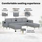 Preview: Sofa Set 3 pcs Hellgrau Stoff