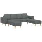 Preview: Sofa Set 3 pcs Dunkelgrau Stoff