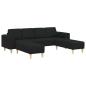 Preview: Sofa Set 3 pcs Schwarz Stoff