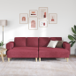 Preview: Sofa Set 3 pcs Weinrot Stoff