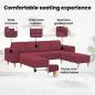 Preview: Sofa Set 3 pcs Weinrot Stoff