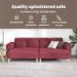 Preview: Sofa Set 3 pcs Weinrot Stoff