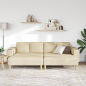Preview: Sofa Set 3 pcs Creme Stoff