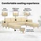 Preview: Sofa Set 3 pcs Creme Stoff