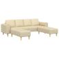 Preview: Sofa Set 3 pcs Creme Stoff